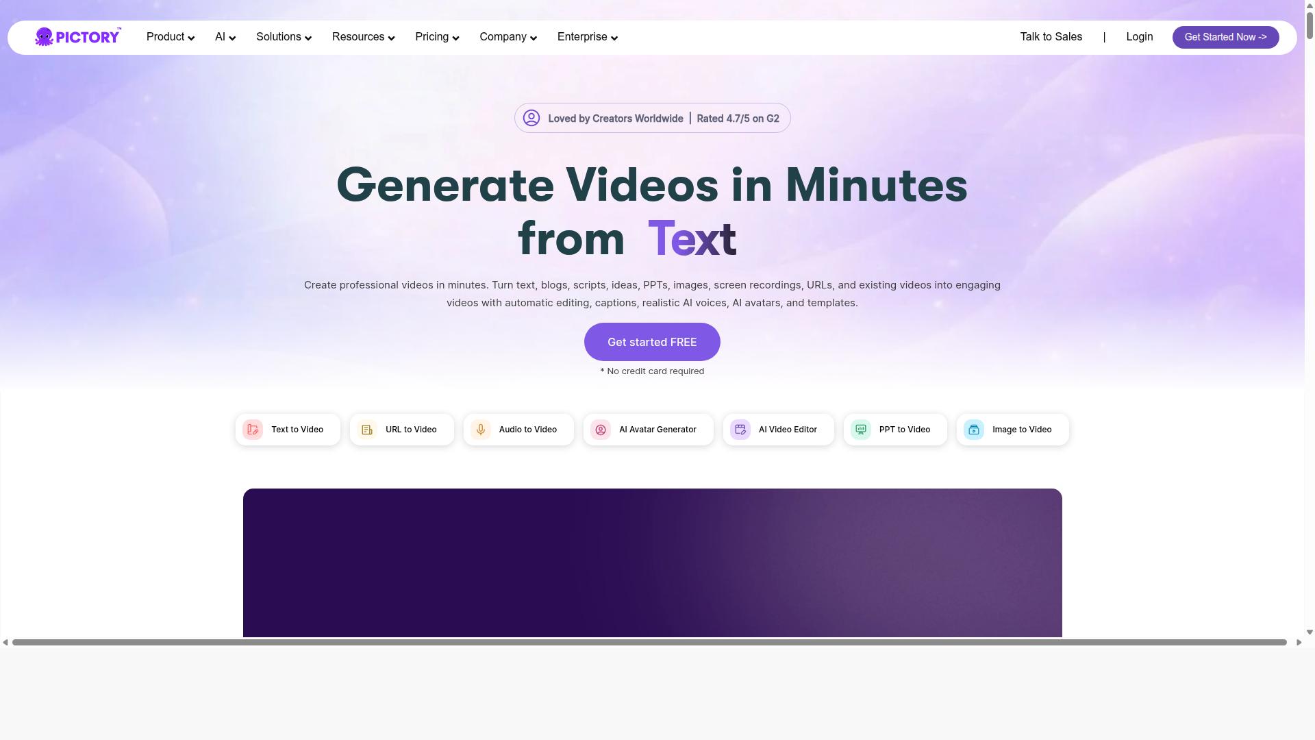 Pictory website
